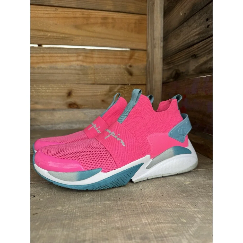 GIRLS CHAMPION SZ 7y SHOES XG TECH PRO‎ Pink And Blue CUTE!!